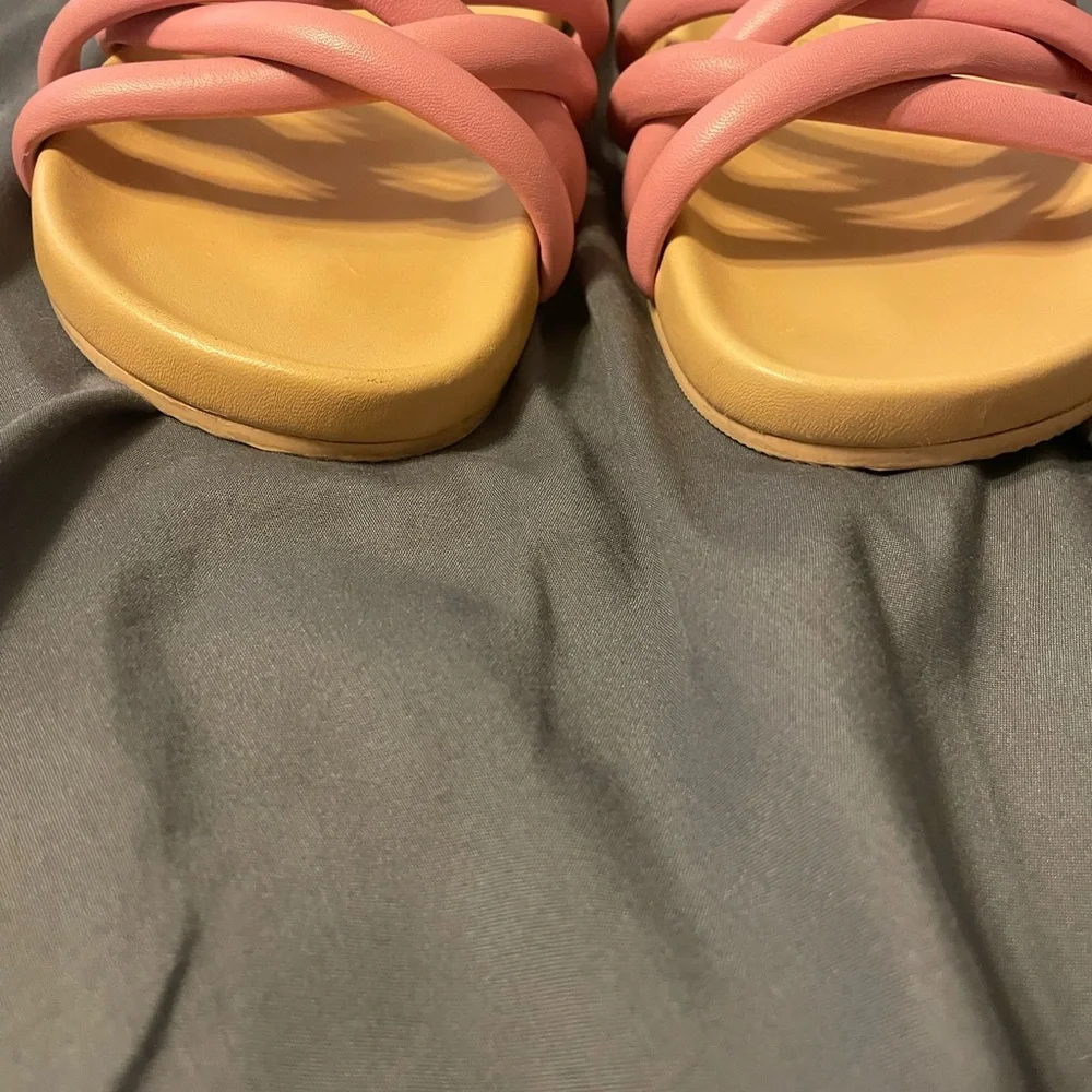 J Crew Pacific Cushy Leather Women's Pink Slide Sandals size 8.5‎